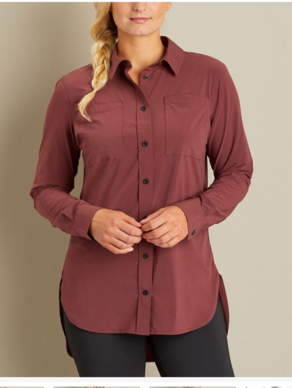 Duluth Trading Women's Plum Flexcellence Long Shirt Medium